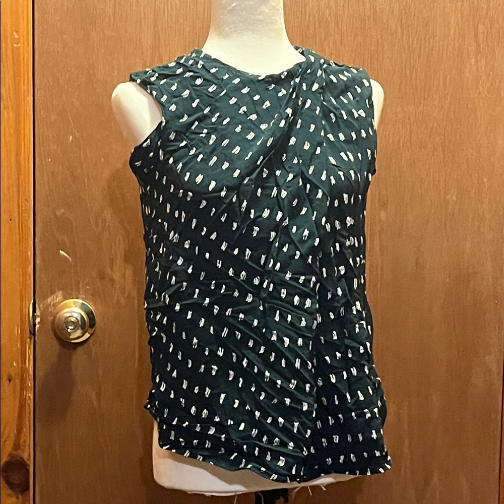 MM Lafleur Dark Green Patterned Blouse